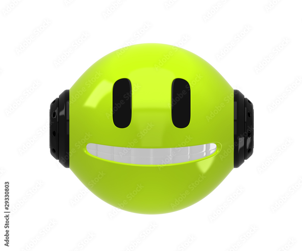 Fototapeta premium Cute cartoon smiley isolated on white