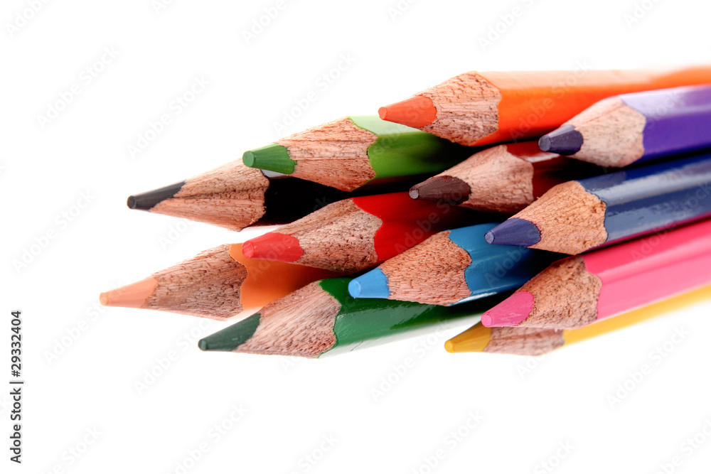 Few color pencils isolated on white Few color pencils isolated on white