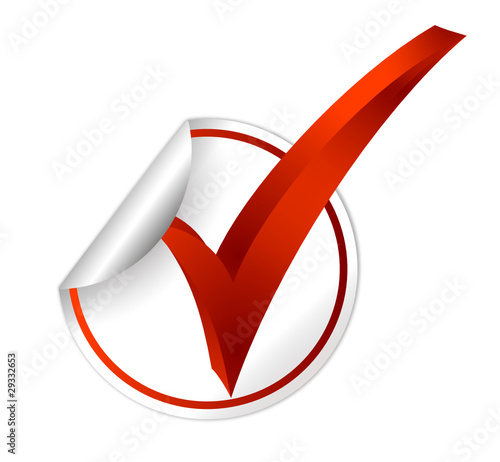 autocollant validé rouge
