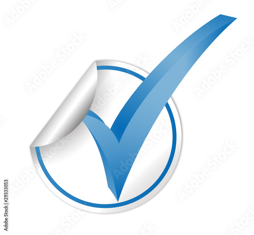 autocollant validé bleu