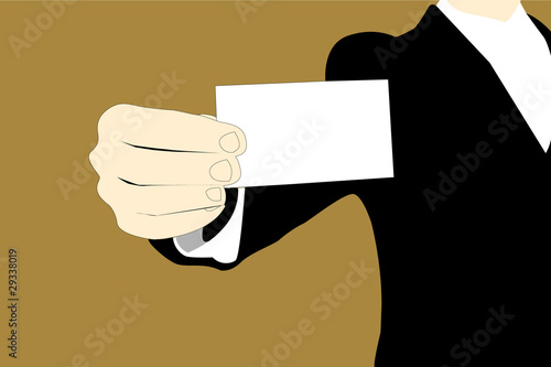Business card template on brown background