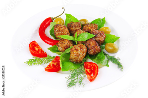 meatballs and vegetables