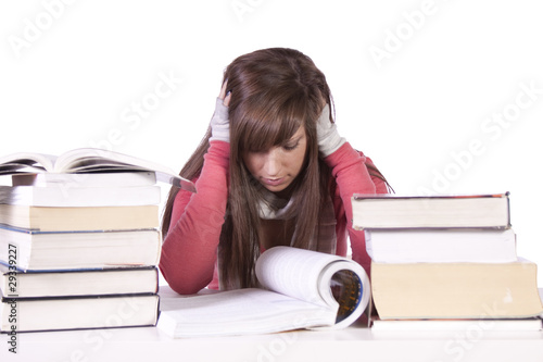 Young student studying for exams