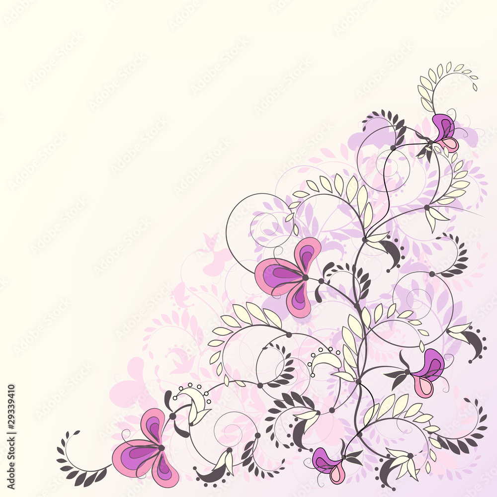 Decorative pastel stylish floral background.