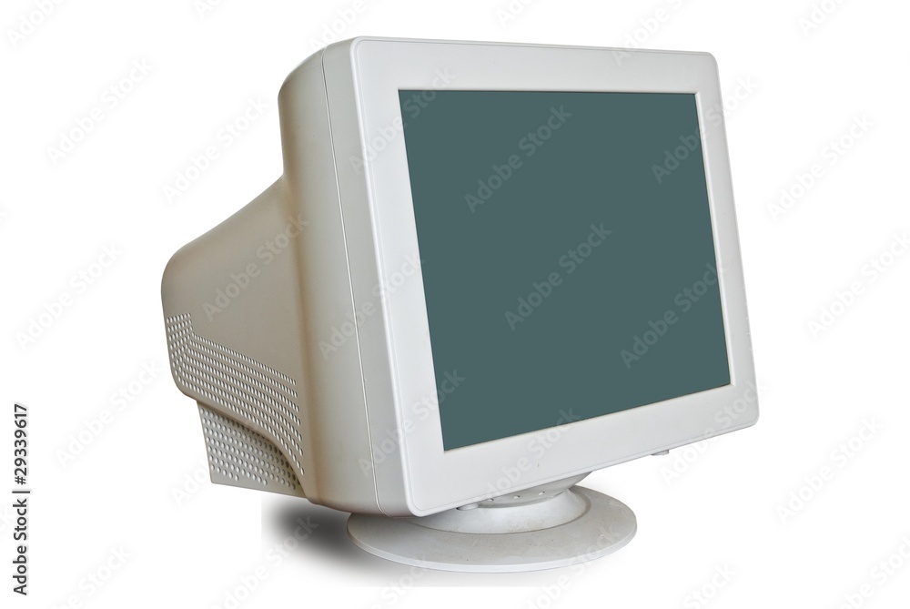 closeup lcd monitor on a white background closeup lcd monitor on a white background