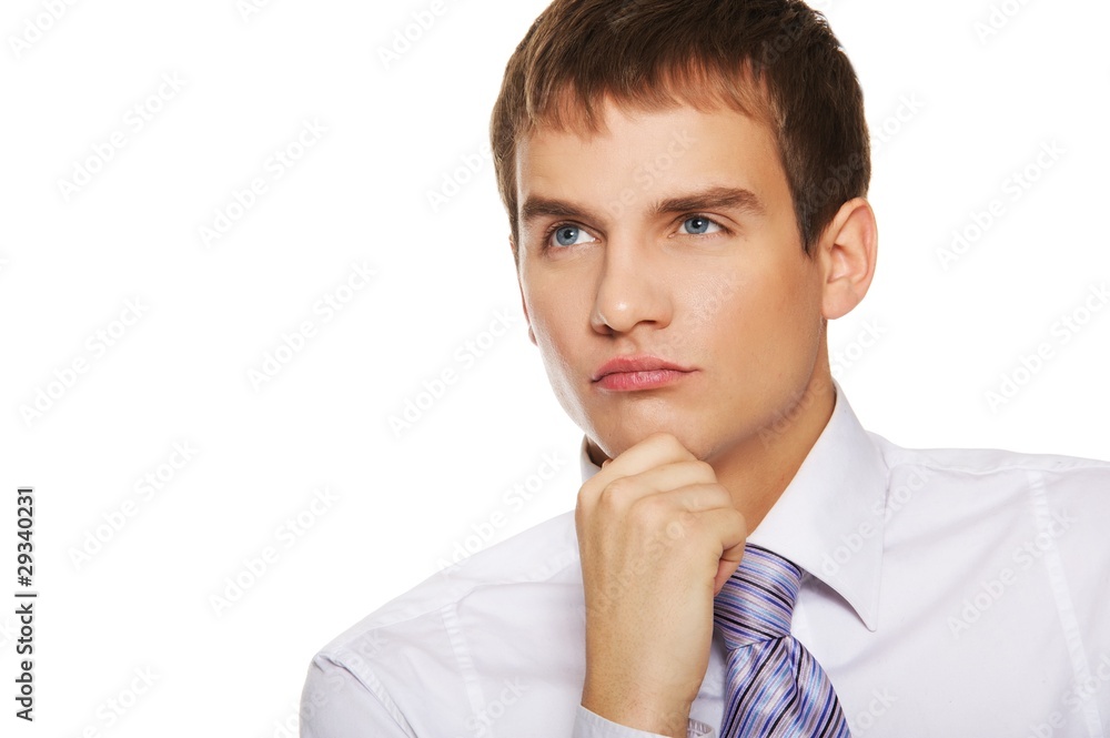 Young businessman isolated on white