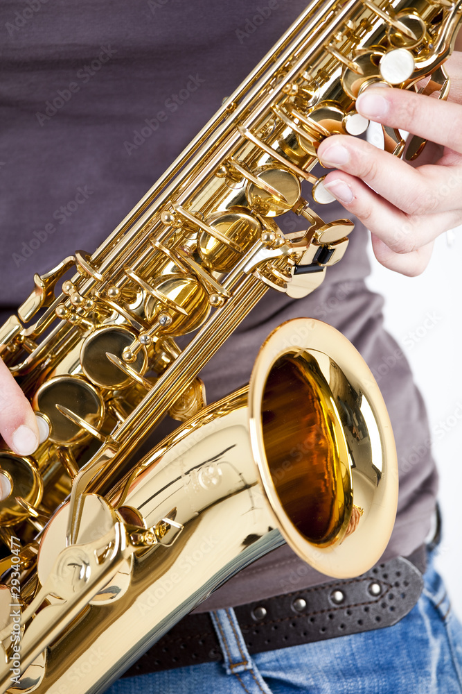 Obraz premium Saxophon spielen