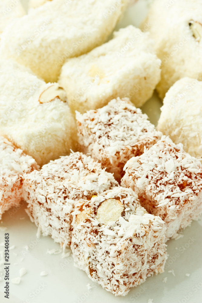 Turkish delight, famous dessert of Tutkey Turkish delight, famous dessert of Tutkey