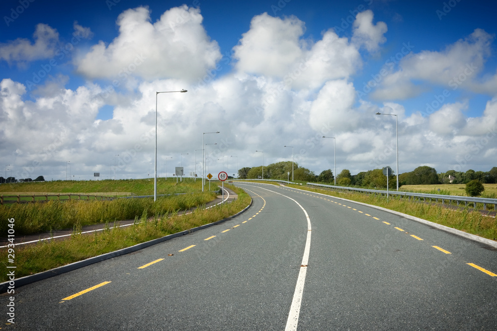 motorway with road markings