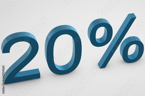 Obraz na płótnie 20 percent logo 3D w salonie