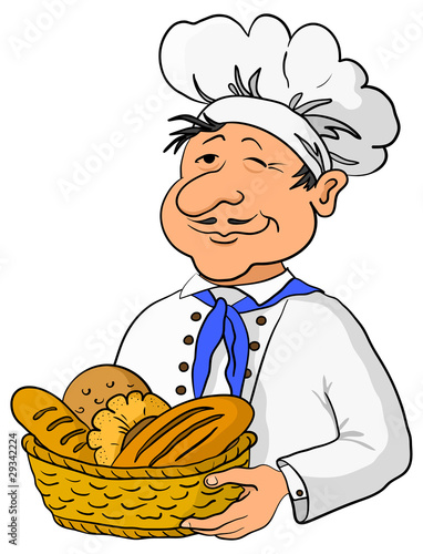 Baker with bread basket