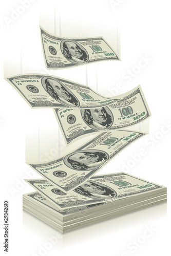 money falling