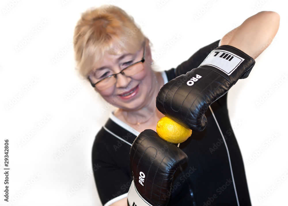 The woman the sportswoman with a lemon The woman the sportswoman with a lemon