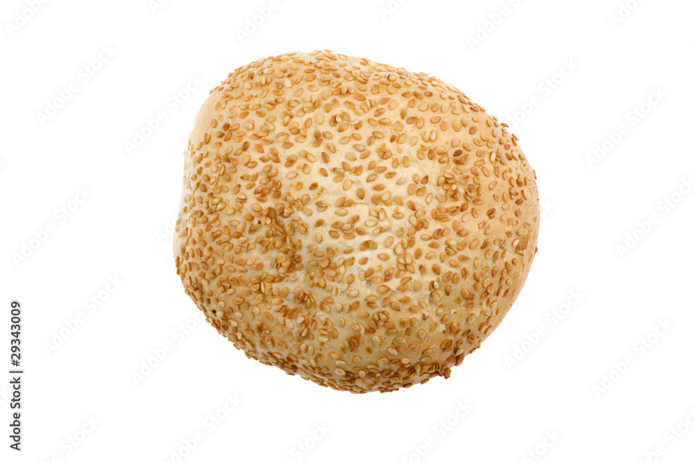 bun with sesame seeds close up bun with sesame seeds close up