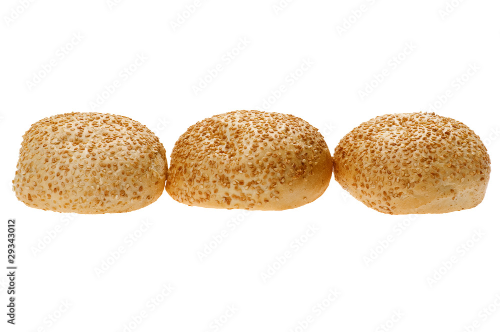 bun with sesame seeds isolated