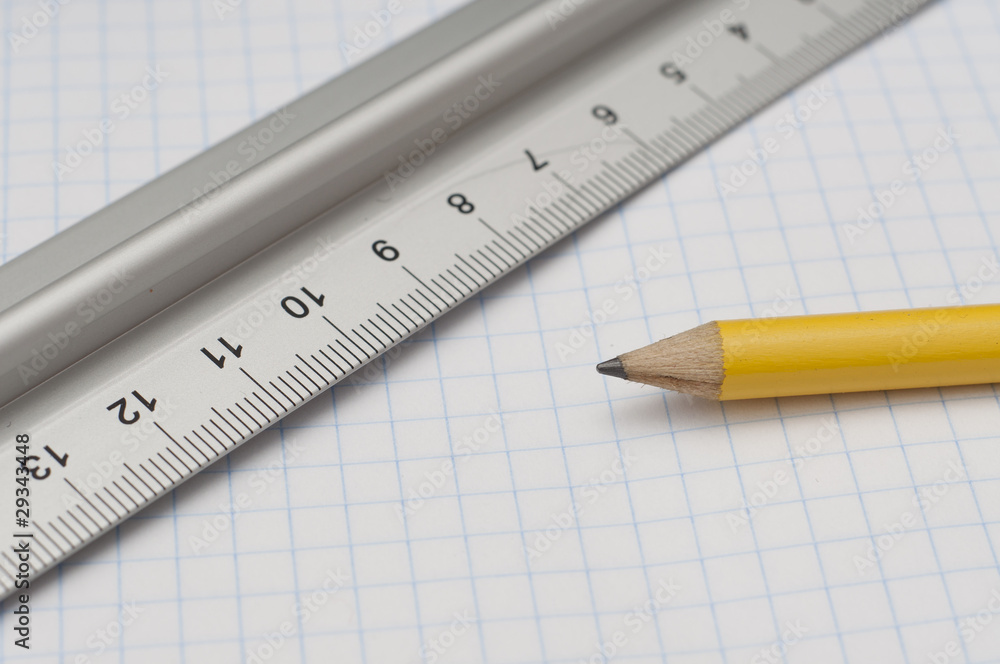 Ruler and pencil Ruler and pencil