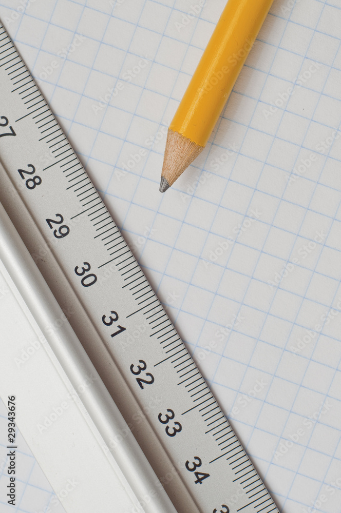 Ruler and pencil