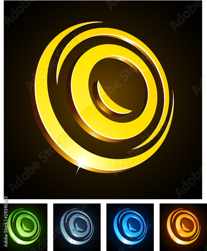 3d round emblems.