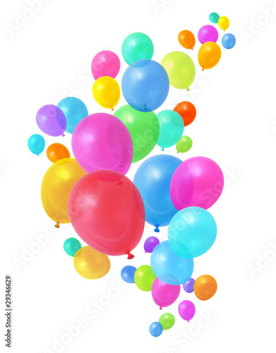 Colorful balloons flying