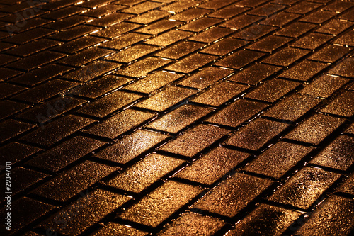 golden night paving