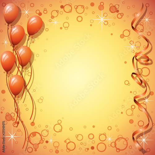 Party Background with Balloons and Streamers