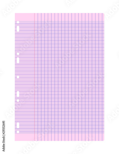 Feuille de papier vierge rose