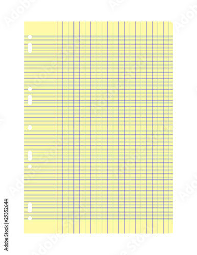 Feuille de papier vierge jaune