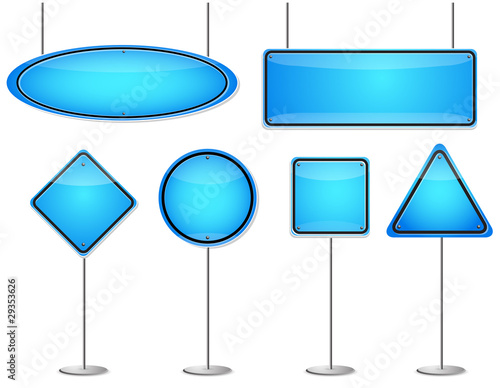 blue blank sign