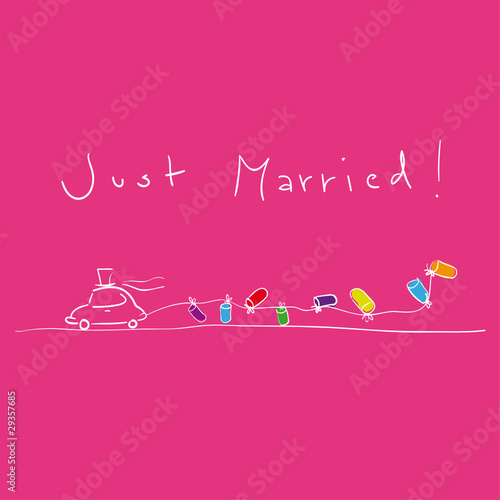 just married cartoon