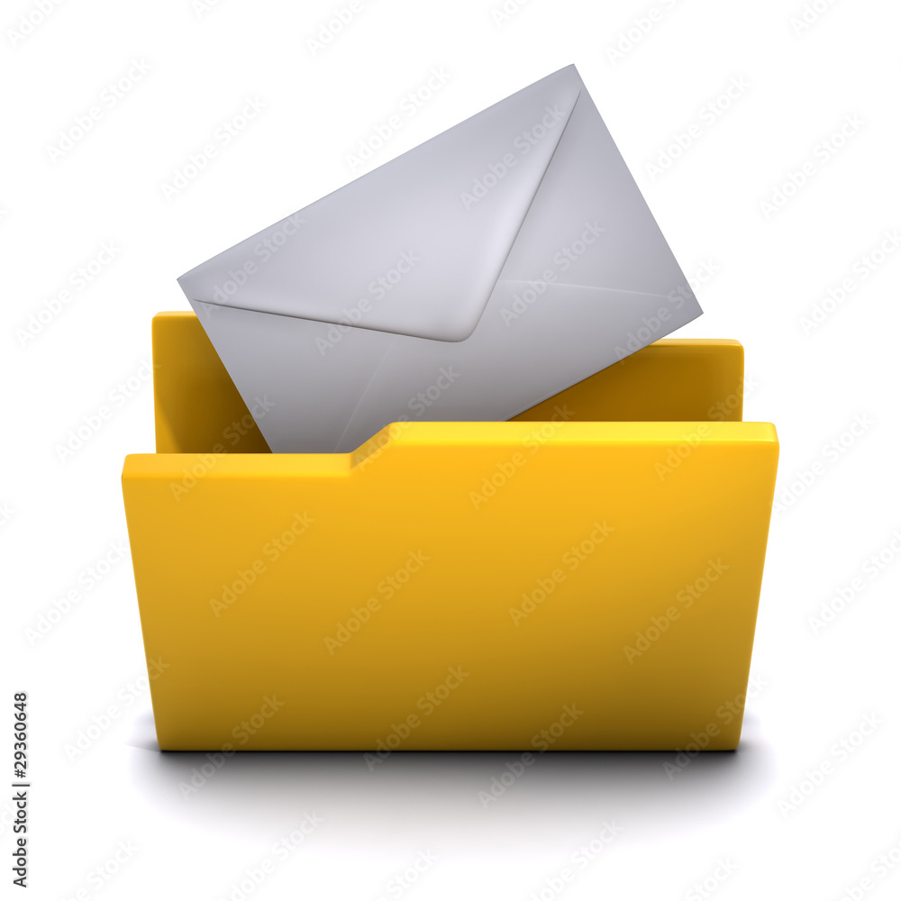 3d Folder containing letter, you have mail! 3d Folder containing letter, you have mail!