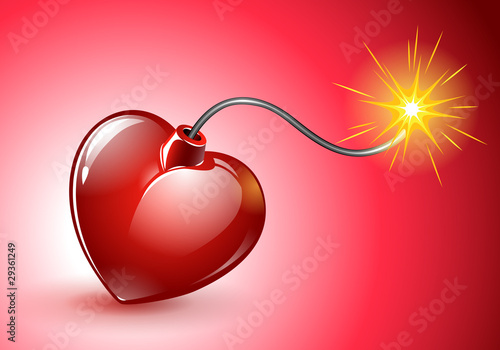 Vector heart-shepped bomb