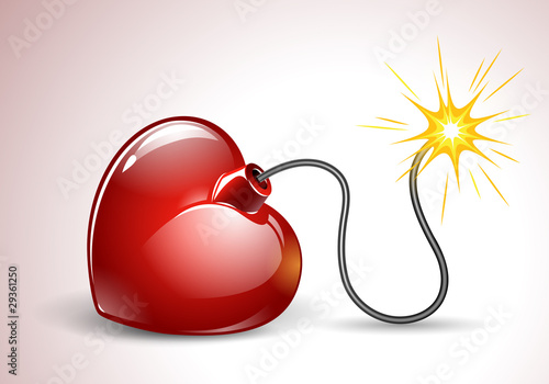 Vector heart-shepped bomb