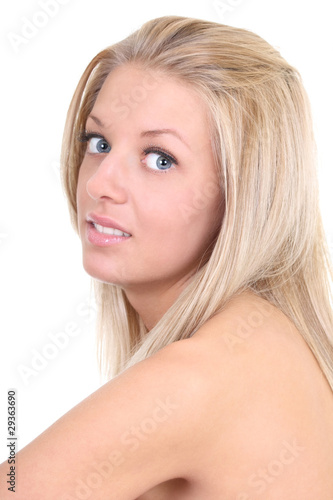 Portrait of beautiful woman with healthy clear skin