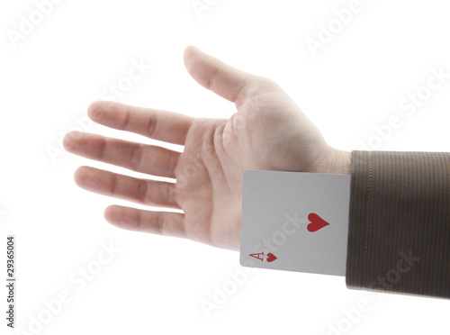 Ace up the sleeve. Clipping path included