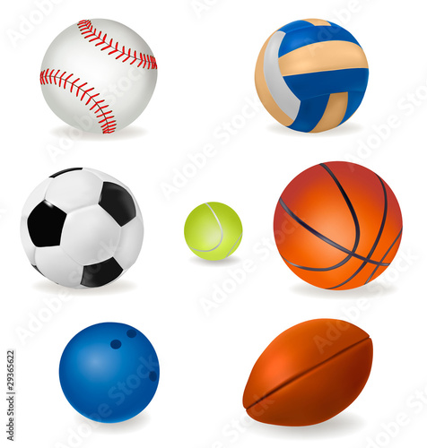 Set of sport balls. Vector. © ecco