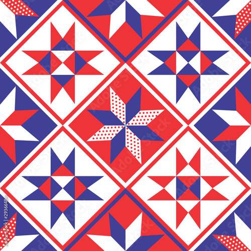 American Patchwork Quilt Seamless Pattern