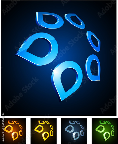 3d star emblems.
