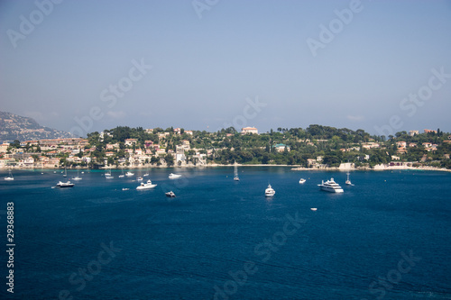 French Riviera lagoon with luxury yachts