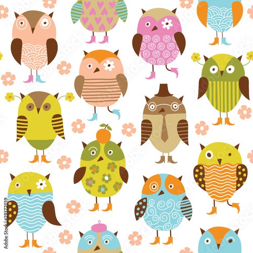 seamless pattern with owl