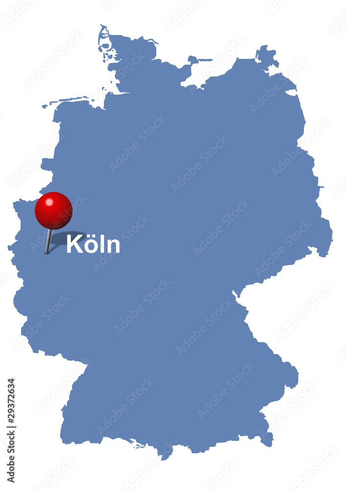 Köln auf Deutschlandkarte Stock-Vektorgrafik | Adobe Stock