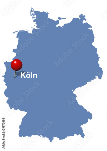 Köln auf Deutschlandkarte