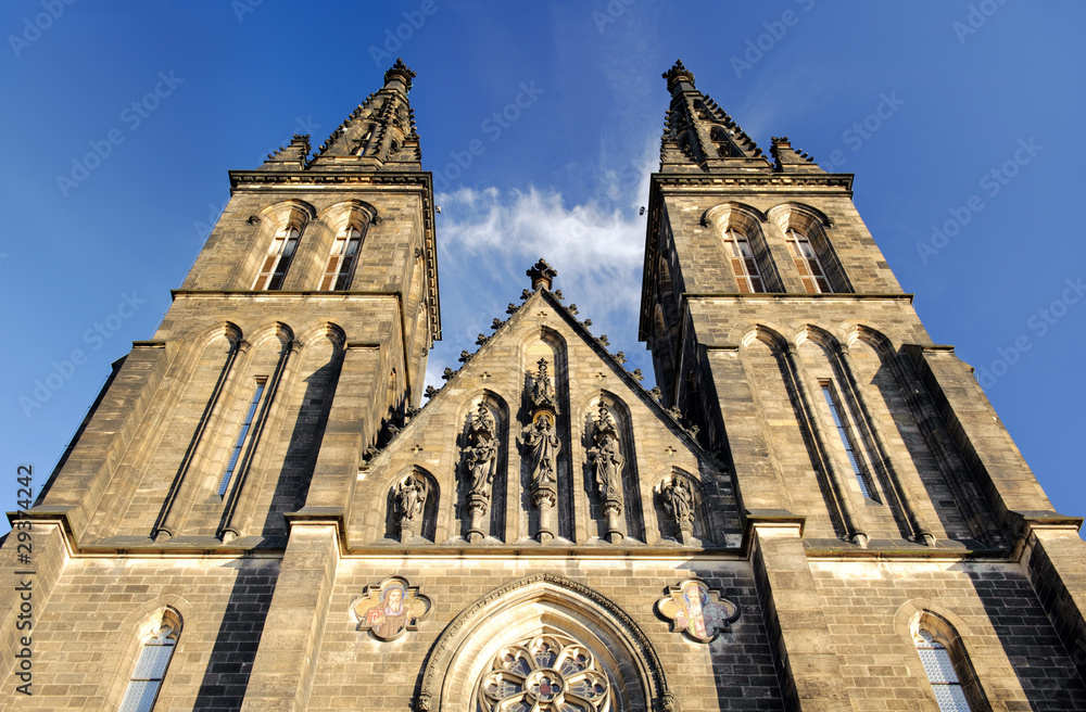 Fototapeta premium Old cathedral in Prague. Vyshegrad