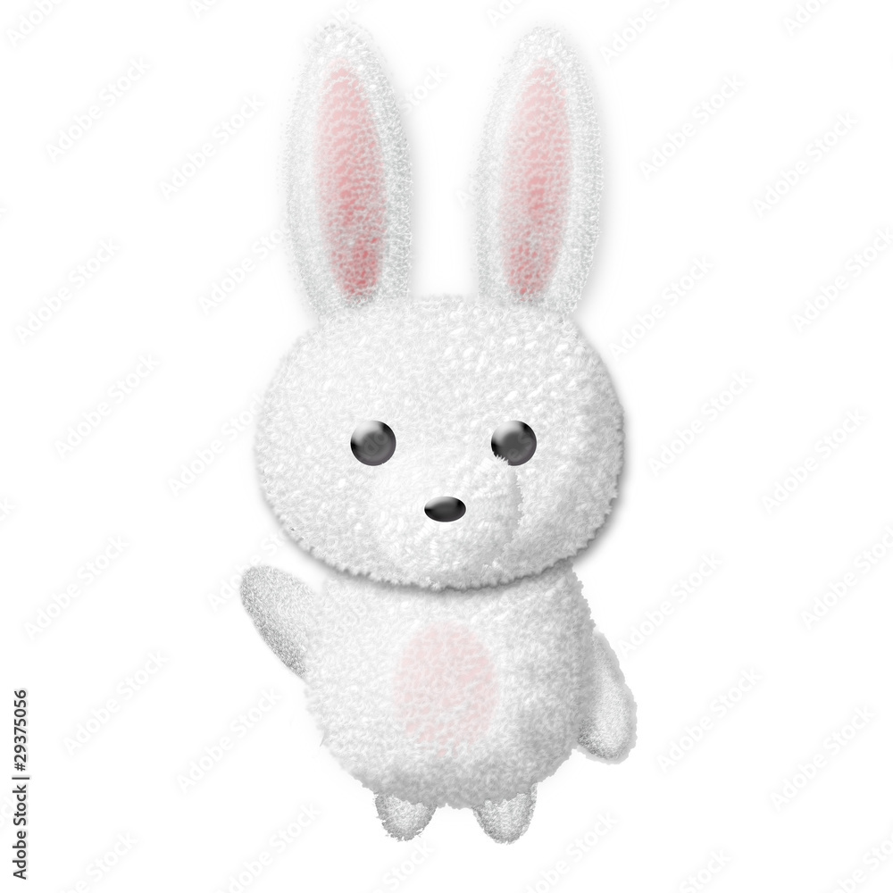 動物イラスト フワフワうさぎ白 挨拶 Stock Illustration Adobe Stock