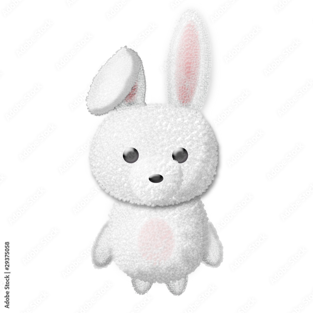 動物イラスト フワフワうさぎ白 耳たれ 動物イラスト フワフワうさぎ白 耳たれ