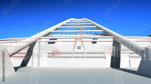 palasport progetto rendering 3d photo