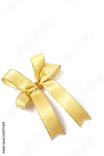 gold ribbon bow isolated