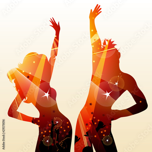 couple on the festive party in the nightclub