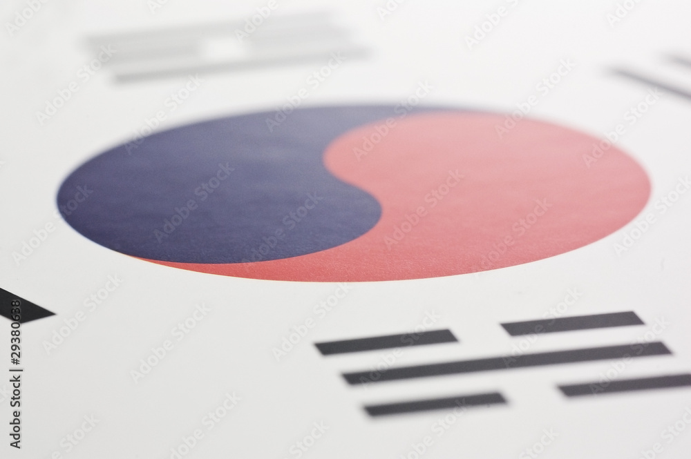 Obraz premium 韓国の国旗のアップ