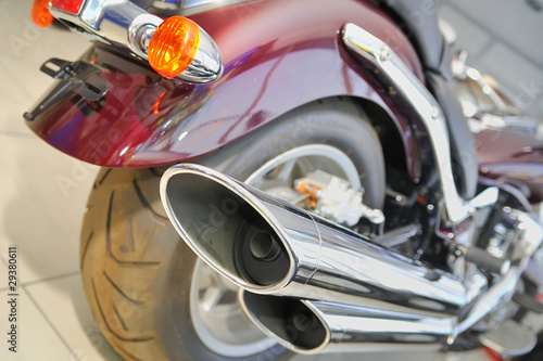 A rear view of a motorcycle photo