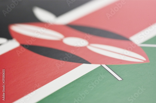 ケニアの国旗のアップ